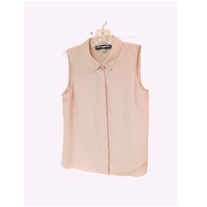 Pink Slip On Sleveless V-neck Blouse with pockets in front By Nine West, Size M